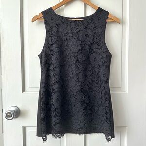 Jude Connally Black Lace Front Sleeveless Top Size S